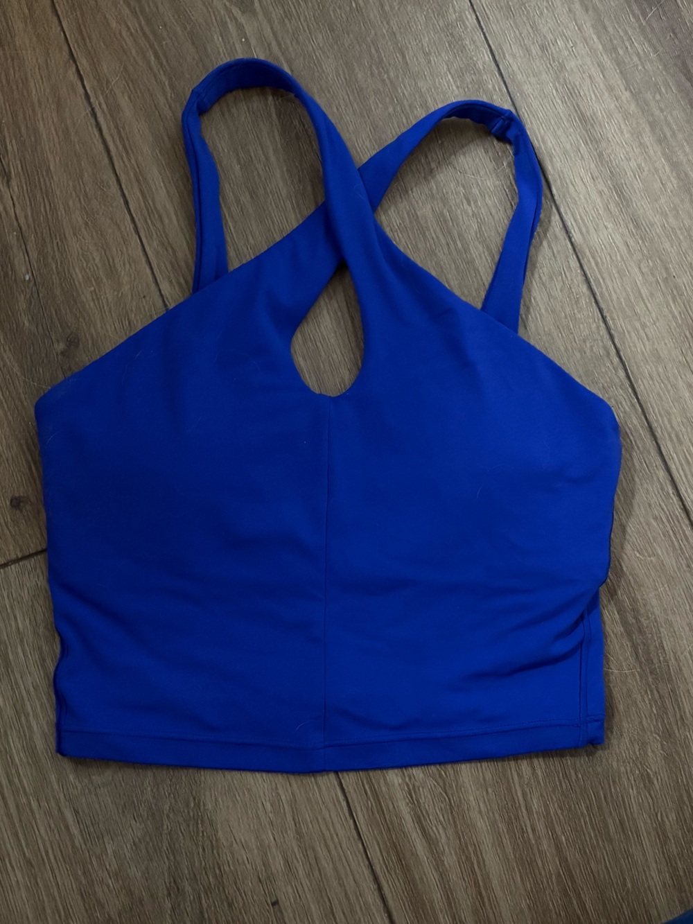aerie Blue Crop Top with Criss Cross Back